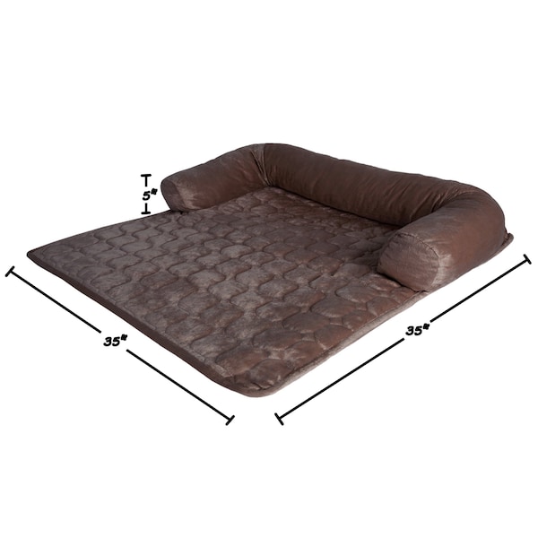 Furniture Protector Pet Cover For Dogs And Cats With Shredded Memory Foam Filled 35 X 35, Brown